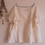 tugano様専用　LINEN フリルチュニック *オフホワイト*　size FREE