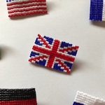〈ビーズ織り〉国旗ブローチ  イギリス