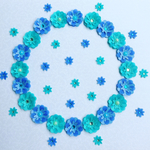 お花シール❁︎40枚❁︎半透明mix summercolor