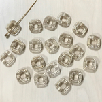 GOLD CLEAR SQUARE FLAME SPACER BEADS
