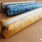 スリムペンケース　Flower　 col. Mustard　( ノーマル type )