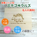 名入れ無料★母子手帳＆へその緒も入るステゴサウルスの乳歯ケース★恐竜4