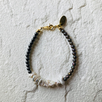 セール♡K18GPケシパール と天然石レインボーオブシディアンのブレスレット