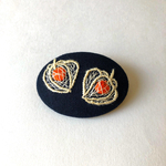 鬼灯 ほおずき 刺繍ブローチ   