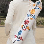 手刺繍 ヨガマットケース　 白　
