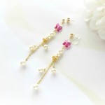 *2325*Butterfly×Pearl flower earring／pierce