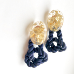 【再販】金箔×ロープ 2way 大ぶりピアス・イヤリング