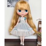 リバティ・ふんわりワンピース（水色リボン）