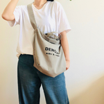 DENGLI. logo bag/ロゴバッグ/3wayバッグ/エコバッグ/ショルダーバッグ/トートバッグ/A4/グレー