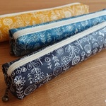 スリムペンケース　Flower　col. Navy　( ノーマル type )