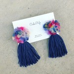 【即納品】kurage耳飾り ネイビー イヤリング