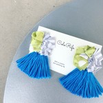 houki 耳飾り(ブルー×青春ボーダー) ピアス【即納品】