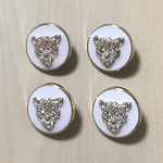 WHITE LEOPARD DESIGN PLASTICS BUTTON PARTS
