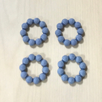 ●20㎜● VINTAGE BLUE MATTE ACRYLIC BEADED RING BEADS