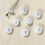 VINTAGE PEARL WHITE FLOWER SPACER BEADS