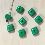 VINTAGE GREEN SQUARE SPACER BEADS