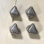 VINTAGE SILVER PYRAMID BICONE BEADS