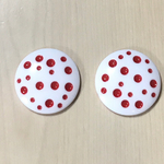 VINTAGE RED WITE DOT CIRCLE CABOCHONS