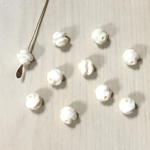 VINTAGE MATTE IVORY CREAM NUGGET SPACER BEADS