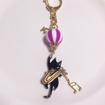 ぶら下がりにゃんこ(気球Ver)黒猫