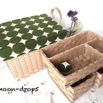 【新色】裁縫箱 蓋布型 green dots / Largeサイズ