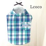 【再販】犬服＊チェックシャツ(ブルー×グリーン)