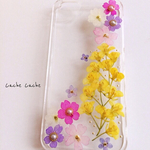 菜の花とバーベナの押し花iPhoneケース