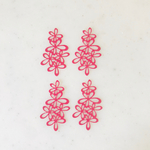 Pink Designed Flower Filigree Parts