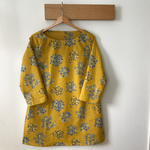 [kaz＊＊＊さまご依頼品］コットンリネンのチュニック✳︎フラワー×マスタード