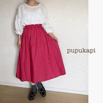 SALE♡リネンの花びらスカート＊ローズピンク