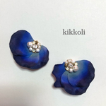 花びらビジュー2wayピアス