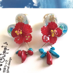 売約済み★ハイビスカスと海のピアス