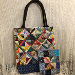 【値下げ】パッチワーク☆沢山色を使ったトートバッグ