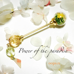 Power of the paradise.6 緑の草原 イエロー フラワー ヘアバトン 本物の花 スターフラワー 黄