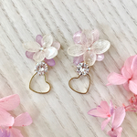 紫陽花 ジルコニアとハート pink