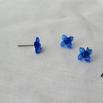 こぼれる青花のピアス