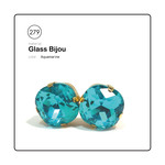 [Glass Bijou] Aquamarine Square Pierce