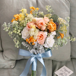  'peach&green' clutch bouquet  アプリコットカラーのヘッドパーツ