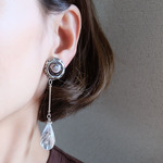 【chimie vintage collection-47 】フランスヴィンテージボタンのシルバーイヤリング・ピアス