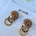 アンティーク風ボタン×goldリング