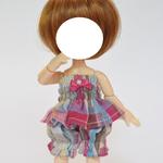 オビツ11用・ピンクチェックのルームウェアセット