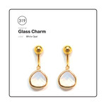 [Glass Bijou] White Opal Drop Earrings