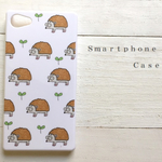 ハリネズミ   スマホケース　白　iPhone android 白