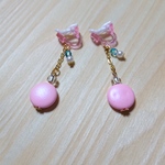 ゆらりん♪キッズイヤリング〈ピンクチェーン♪〉