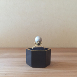 Tahitian Pearl  White Gray Simple Ring 