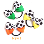 新色トロピカルオレンジ🍊ドット×ビタミンカラーのリボンヘアゴム/バレッタ/クリップ