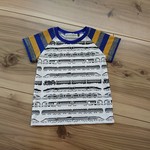 【90size】 電車柄ラグランTシャツ 袖ボーダー