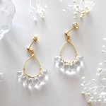 Clear&Gold*透明ガラスのフープピアス・イヤリング