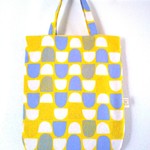 ▼ペタンコbag▼北欧テイスト／Stone柄(イエロー×グレー)