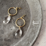 カットガラス＆サークルピアス/イヤリング PF95 クリア BACCHUS.